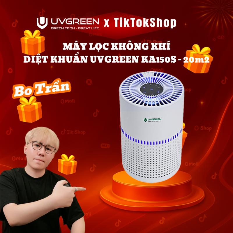 Bo Trần Máy Lọc Không Khí Diệt Khuẩn UVGREEN KA150-S 20m2 - Công Nghệ UVC LED Hiện Đại Làm Sạch Không Khí Bộ Lọc HEPA H13 Lọc Sạch Bụi Mịn Mùi Hôi Khói Lông Tóc - Bảo hành chính hãng lên đến 24 tháng