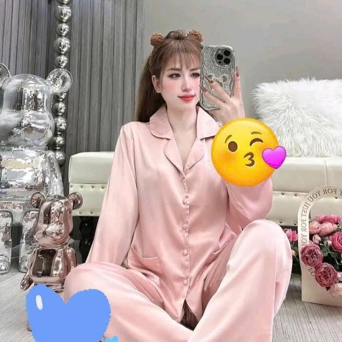 [SALE XÃ KHO] pijama lụa latin màu trơn cho nữ 40-60kg 7