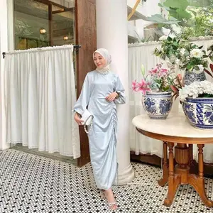 Andini Dress Satin Premium Velvet Satin / Dress Serut Satin / Darla Dress Satin Muslim Panjang Wanita Gamis Pesta Kondangan Lebaran Mewah Dewasa Gaun Remaja Silk