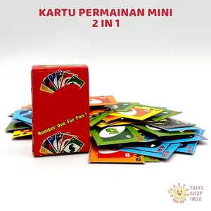 TAIYO Permainan Kartu Mini 2 In 1 Remi Playing Cards Number One For Fun Mainan Kumpul Keluarga Teman