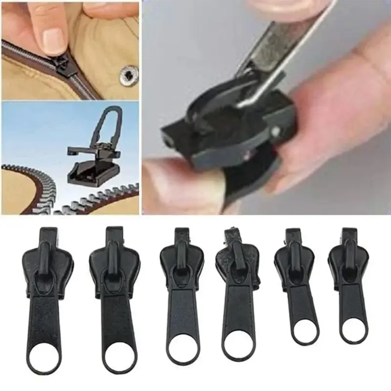 Instant Zipper 6pcs Universal Instant Fix Repair Kit Replacement Zip Slider Teeth Multifunctional Clothing Replacement Zipper 1