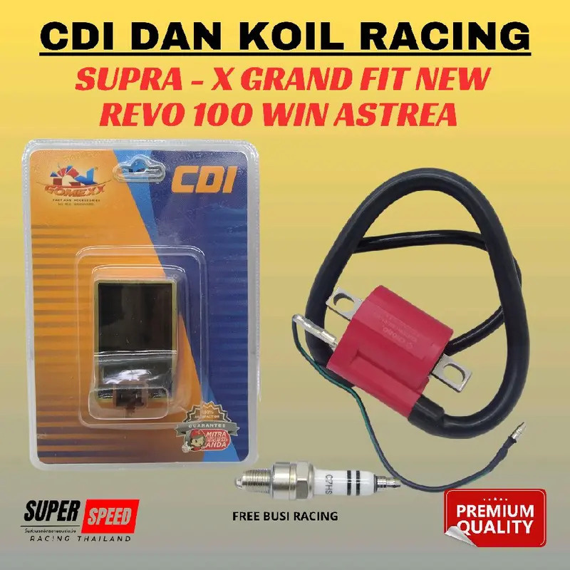 Cdi Racing Supra X Lama Supra Fit Lama/New Grand Revo Lama Plus Koil dan Busi Racing Motorcycle 4