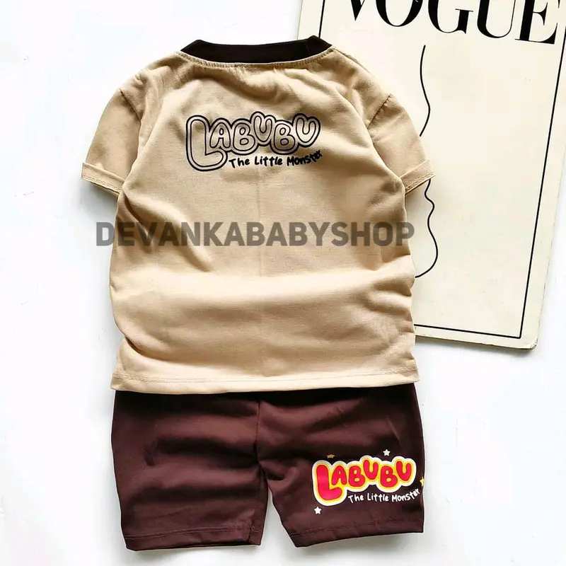BAJU LABUBU ANAK  COWOK CEWEK SETELAN ANAK MOTIF BONEKA LABUBU LUCU BISA PAKAI TOPI UNTUK ANAK UMUR 1-10 TAHUN Perempuan Parsel Bayi 4