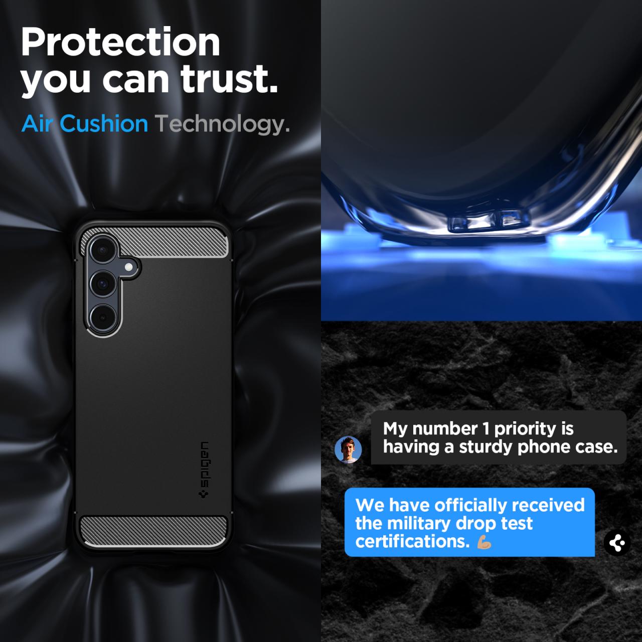 Spigen Galaxy A55 (2024) Case Rugged Armor - Matte Black ACS07500-1
