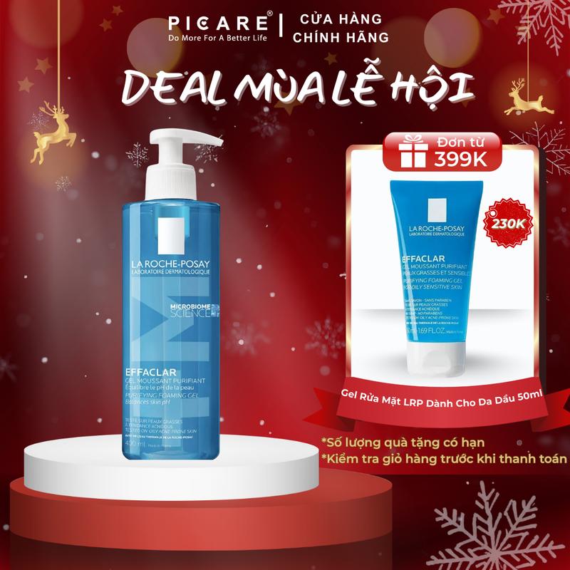  Gel Rửa Mặt Tạo Bọt Dành Cho Da Dầu Mụn La Roche-Posay Effaclar Foaming Gel 400ml Skincare Skincare suaru  amat sữa rửa mặt la roche posay b5 