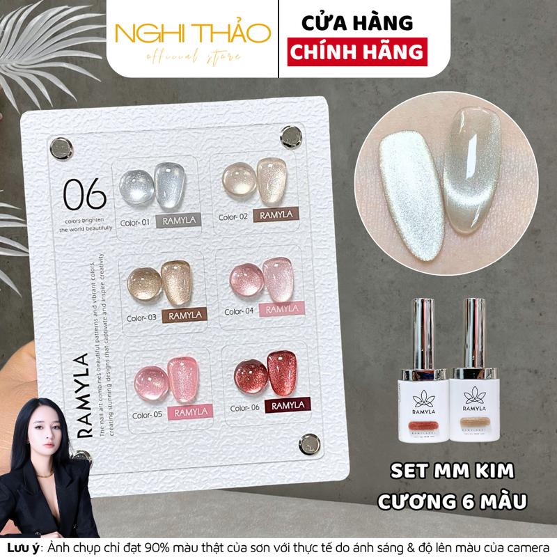 Set sơn gel mắt mèo kim cương RAMYLA 6 màu