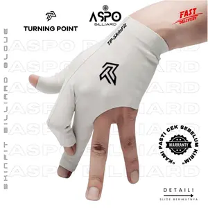 TP TURNING POINT Billiard Glove | Open Finger, Skin Fit, Anti Slip | Sarung Tangan Billiard TP
