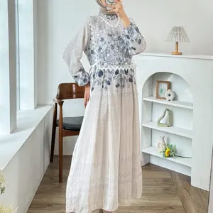 GLAMO.ID - Idulia 68 Dress Maxi Wanita / Gamis Muslimah Lengan Panjang Lengan Balon TB 155CM PB 128CM LD 110CM 06.574