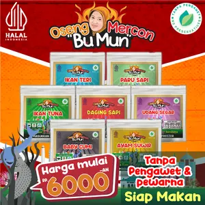 OSENG MERCON BU MUN /cumi/paru/daging sapi/tuna suwir/udang
