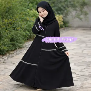 Sabila abaya mom and kidz sabrina anti uv full ziper Muslim Hitam