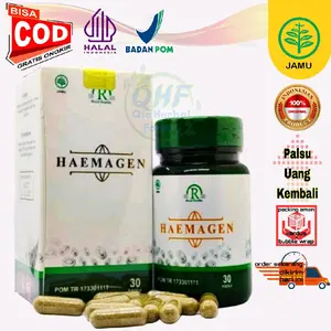 Haemagen Jamu Herbal BPOM Original 30 Kapsul Untuk Excim Jerawat Kulit Gatal Bahan Alami Aman Jangka Panjang Halal Badan Pom
