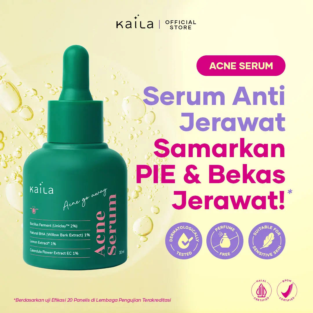 [Clearance Sale] Kaila SmartSkin Acne Go Away Serum 30ml - Serum Kulit Berjerawat Menyamarkan PIE Bekas Jerawat Kontrol Minyak Dalam 1 Hari Diuji Dermatologis Halal & BPOM