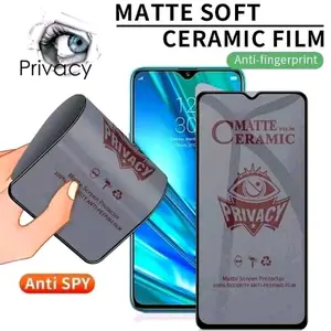 Untuk Oppo A12 / A15 / A16 / A17 / A18 Anti Gores Spy Ceramic Privacy Full Layar Anti Pecah