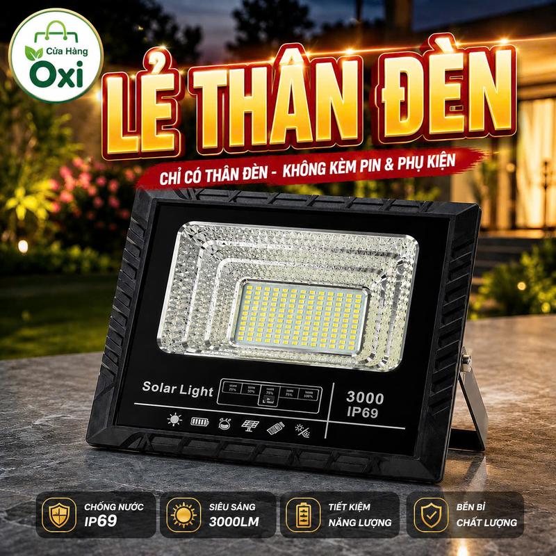Đèn Năng Lượng Mặt Trời Công Xuất Lớn 3000w , Thích Hợp Treo Hiên Nhà ,