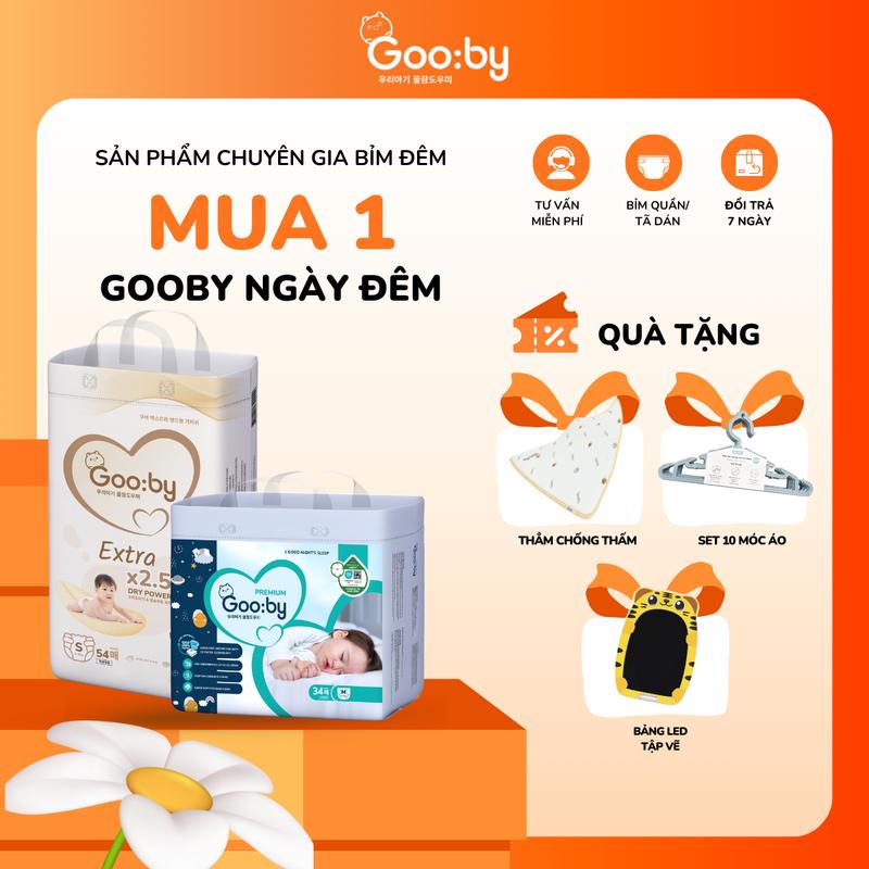 Mua 1 Bịch Tã Bỉm Gooby Ngày Đêm mềm mại an toàn siêu thấm hút size NB S M L XL XXL XXXL cho bé từ 4kg - 35kg + TẶNG QÙA