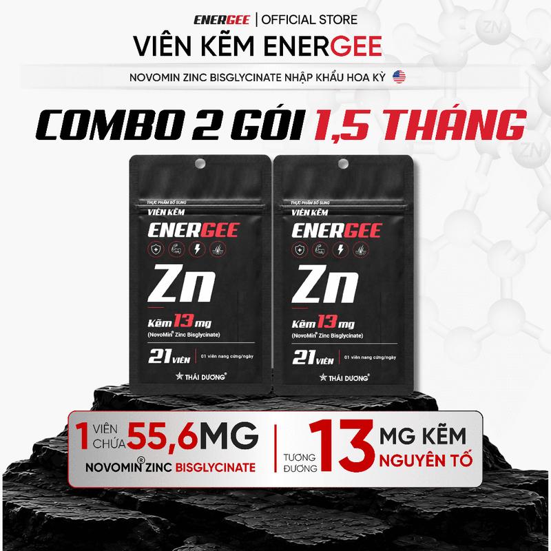 [Được yêu thích] [Combo 2] Viên kẽm Energee 13mg kẽm nguyên tố NovoMin Zinc Bisglycinate  Sản xuất bởi Sao Thái Dương