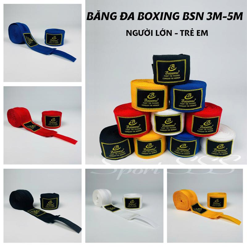  Băng đa Boxing 5m quấn cổ tay đấm bốc võ thuật Muay Thái MMA Handraps 
