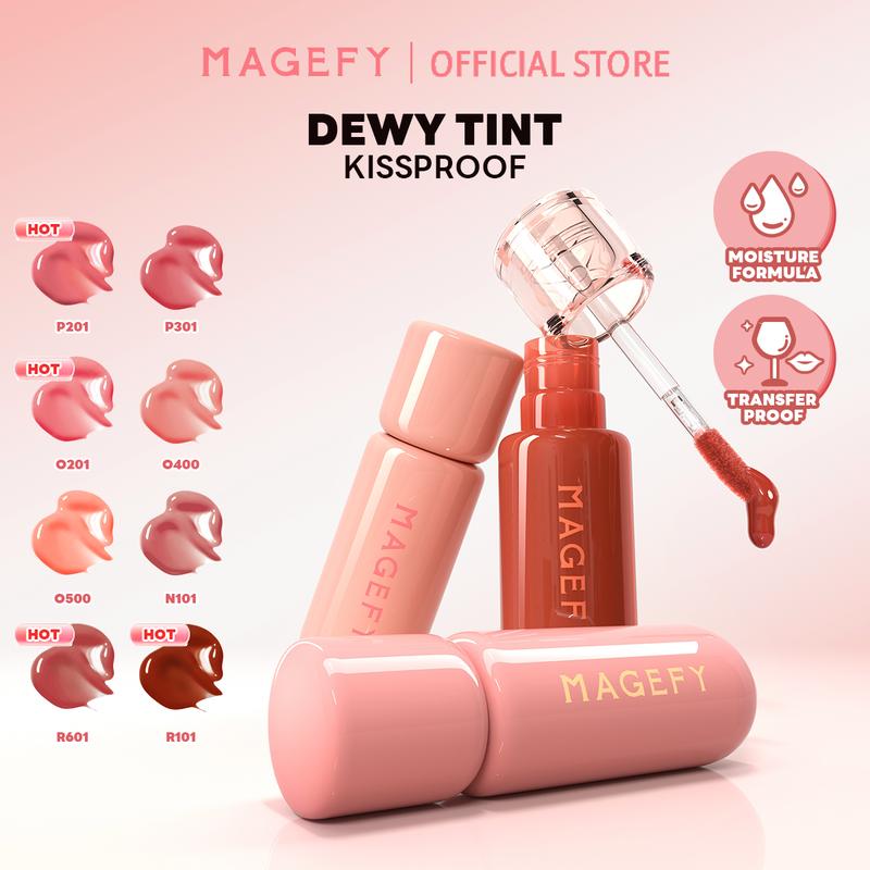  【Value Promo MAGEFY Son Tint Bóng Thủy Tinh Dewy Tint Kissproof 2.5g – Hiệu Ứng Môi Lung Linh Khóa Màu 60 Giây Hạn Chế Dịch Chuyển Dưỡng Ẩm Suốt Ngày – Đi Học Đi Chơi Đi Tiệc 
