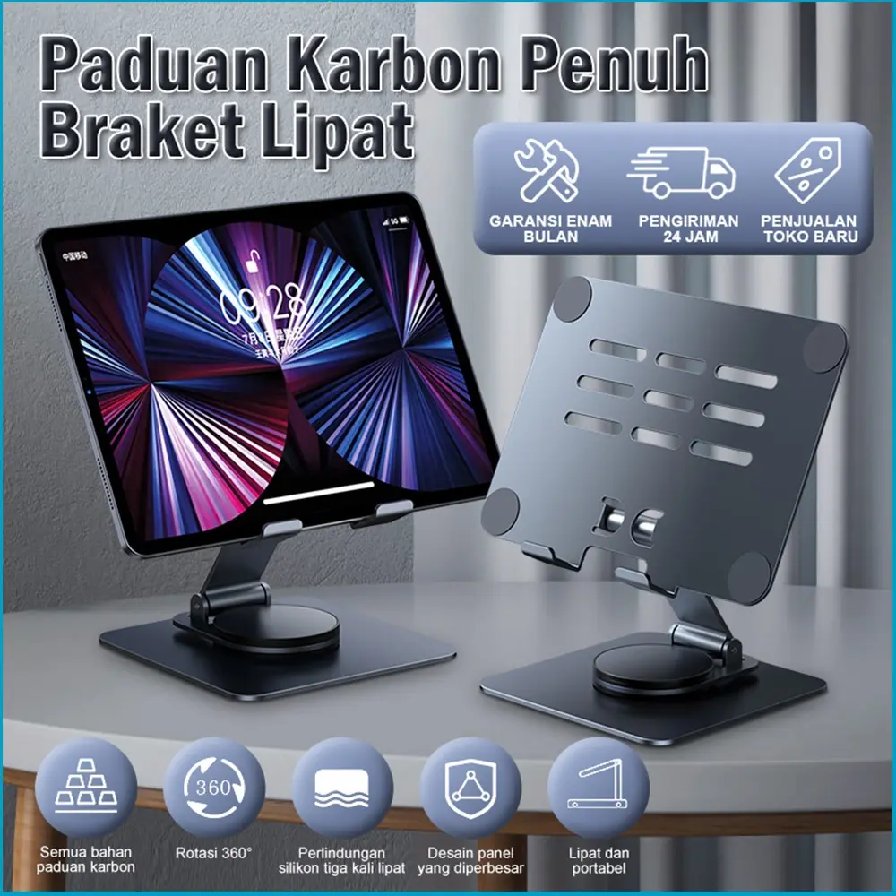 Tablet Stand Holder Aluminum Alloy For iPad Pro 12.9/pro 11 /gen 7/gen8/gen9 360 degree Rotatable
