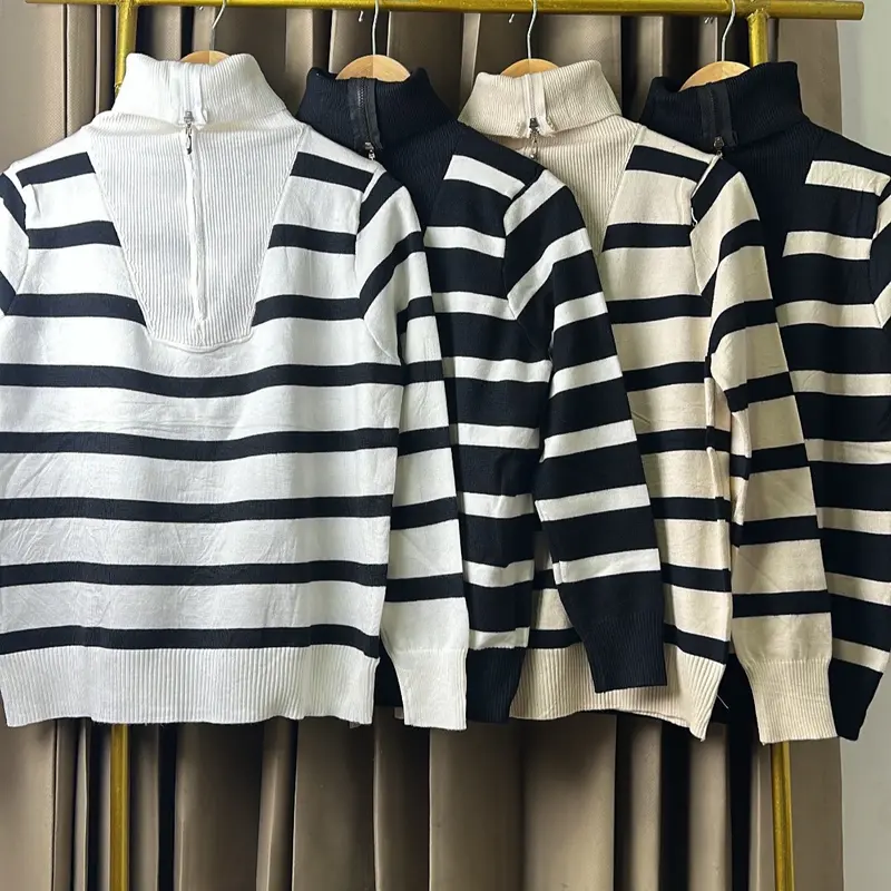 FUJI striped sweater turtleneck premium - Knitwear  Atasan Wanita 0