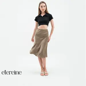 ETEREINE [Rok Satin Veronica 70CM] - Rok Satin Midi Pendek 70cm Wanita - Bawahan Size M sampai XL
