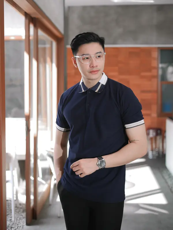 Polo Pria JUSTIN Pique Premium, By Bravo project Kerah Kaos 1