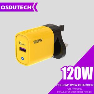 Yellow 120W adapter + 6A data cable Type-C fast charge QC3.0【PitayaShop】 Accessories Mobile