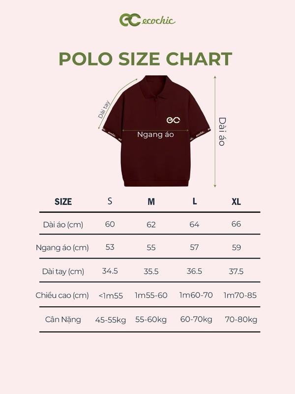 Áo Polo Logo Viền Tay ECOCHIC Cao Cấp Chất Liệu Thoáng Mát Form Chuẩn Chính Hãng B164 1