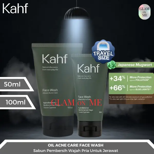 Kahf Oil and Acne Care Face Wash 50ml | 100ml - Pembersih Wajah Berminyak dan Berjerawat untuk Pria 0