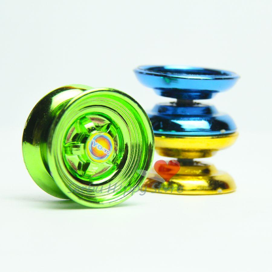Yoyo Besi Metalik Mainan Anak Free Tali Bearing Chrome Warna Metalik Kualitas Terbaik Cocok Untuk Anak-anak