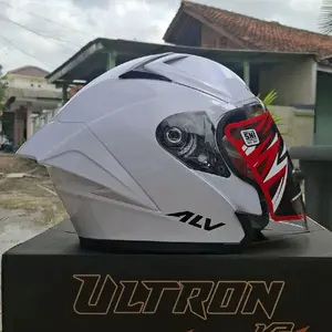 Helm ALV Ultron V2 100% Original Half Face Single Visor Motorcycle SNI dengan Slot Kacamata dan Vent Aktif Size M L XL