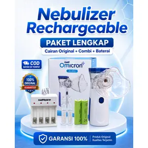 Paket RECHARGER Batre Nebulizer BLUE, Alat Bantu Pernapasan, Terapi Uap, Recharger,