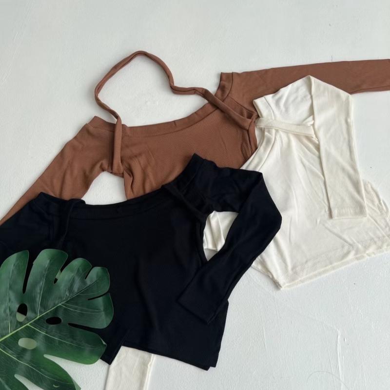 Lily halter Knit Long Sleeve | baju atasan wanita sabrina tali lengan panjang rib  Knitwear Stretch Top 1