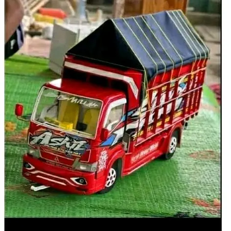 Mainan Truk Oleng anak-anak Full Variasi Lampu Bonus Terpal rc excavator Miniatur 4