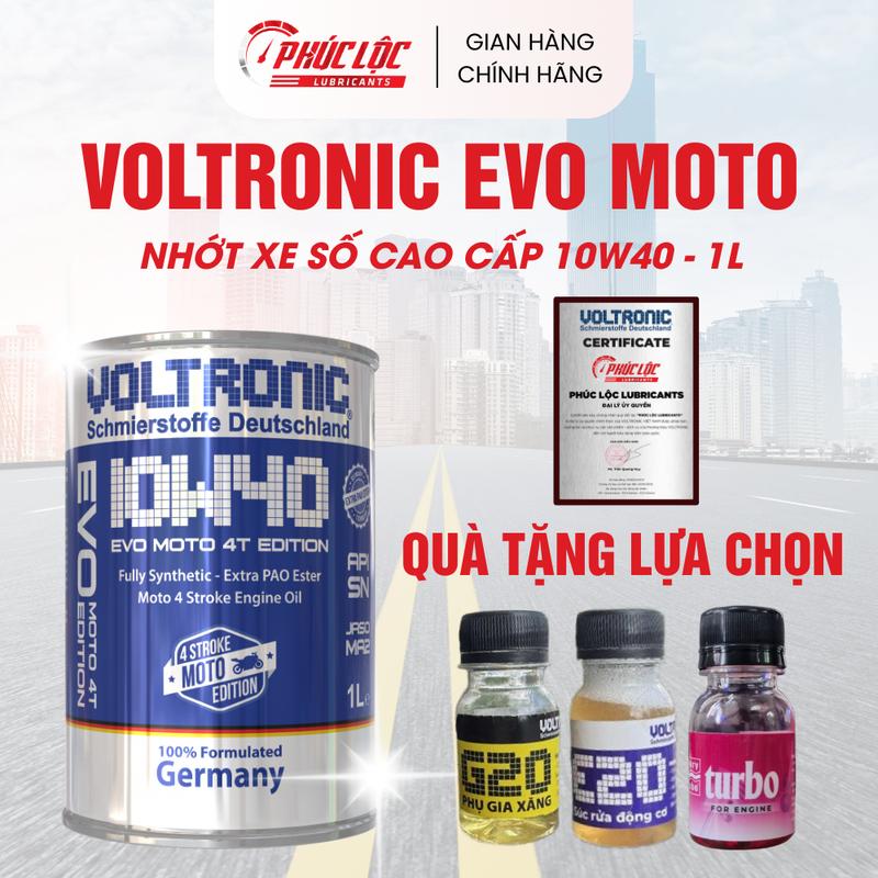 Dầu Nhớt Động Cơ Xe Máy Voltronic Evo Moto xe số 4T 10W40 1L