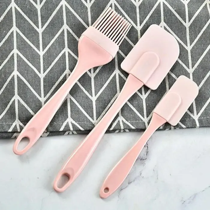 Spatula set silicone isi 3 pcs/Alat baking 1 set isi 3 pcs/ Peralatan backing bahan Silikon/ Alat masak buat panggang kue 1