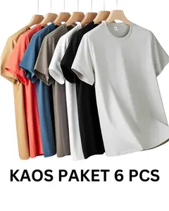 HANESA FASHION kaos Paket 6 PCS 100RIBU Kaos  Polos 24s 200gsm Soft Handfeel COD free ongkir