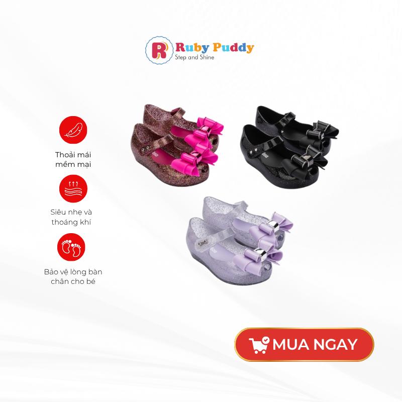 Giày Nhựa Thơm Melissa Nơ Xinh Bé Gái Chống Nước Chống Trơn Trượt Dành Cho Bé 1-8 Tuổi RUBY PUDDY