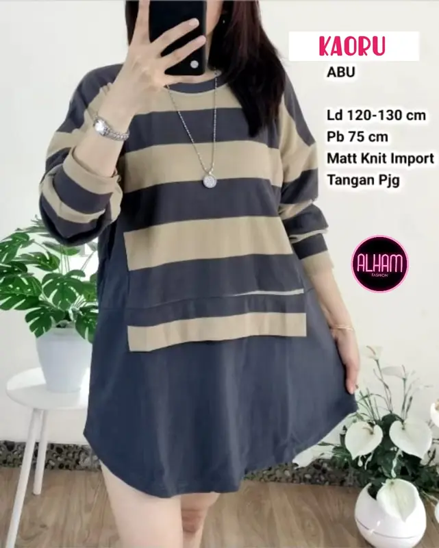 KAOS KNIT WANITA JUMBO LD 120 KOREAN STYLE LENGAN PANJANG MOTIF TERBARU PAKAIAN WANITA BAJU ATASAN 2