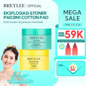 [NEW] BREYLEE Tea Tree Salicylic Acid & Brightening Cleansing Pad AHA BHA PHA Vitamin C Exfoliating Wajah Anti acne jerawat Mencerahkan dull skin sensitif membantu mencerahkan clean melembutkan Kotoran Mengelupas Muka Pencerah  Berjerawat