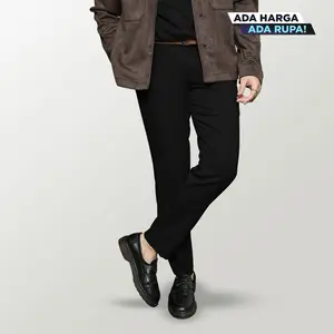 FROYEMUL | Premium Trousers Black | Celana bahan formal pria slimfit warna hitam