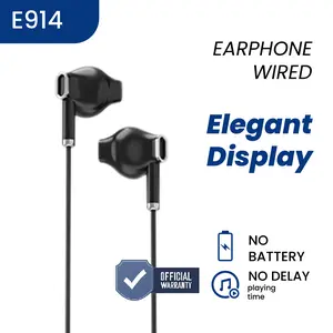 Earphone Wired E914 – Suara Jernih, Elegant Display, Tanpa Delay & Tanpa Baterai