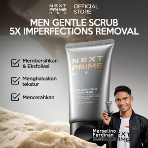 NEXTPRIME Exfoliating Scrub Facial Wash 100gr – Pembersih Wajah Pria untuk Menghilangkan 5 Imperfections Mengangkat Sel Kulit Mati Menghaluskan Tekstur & Mencerahkan Kulit Mengandung Dual-Sphere Scrub Panthenol & Glycerin untuk Kulit Halus & Segar Tanpa R