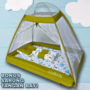 (PAKET HEMAT) Kasur Bayi Kelambu Tenda Anti NYAMUK KASBAY Tempat Tidur Bayi Kelambu FREE TAS MIKA