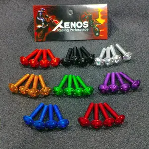 Baut Visor Windshield Alumunium Cnc Import Ukuran 5x25 Model Payung Bintik Isi 4pcs Universal Nmax Aerox Lexi Cbr R15 Vixion Fizr DLL