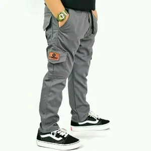 Celana Panjang Cargo Terbaru, Usia 3-14 Tahun. Fashion Casual Pinggang Karet