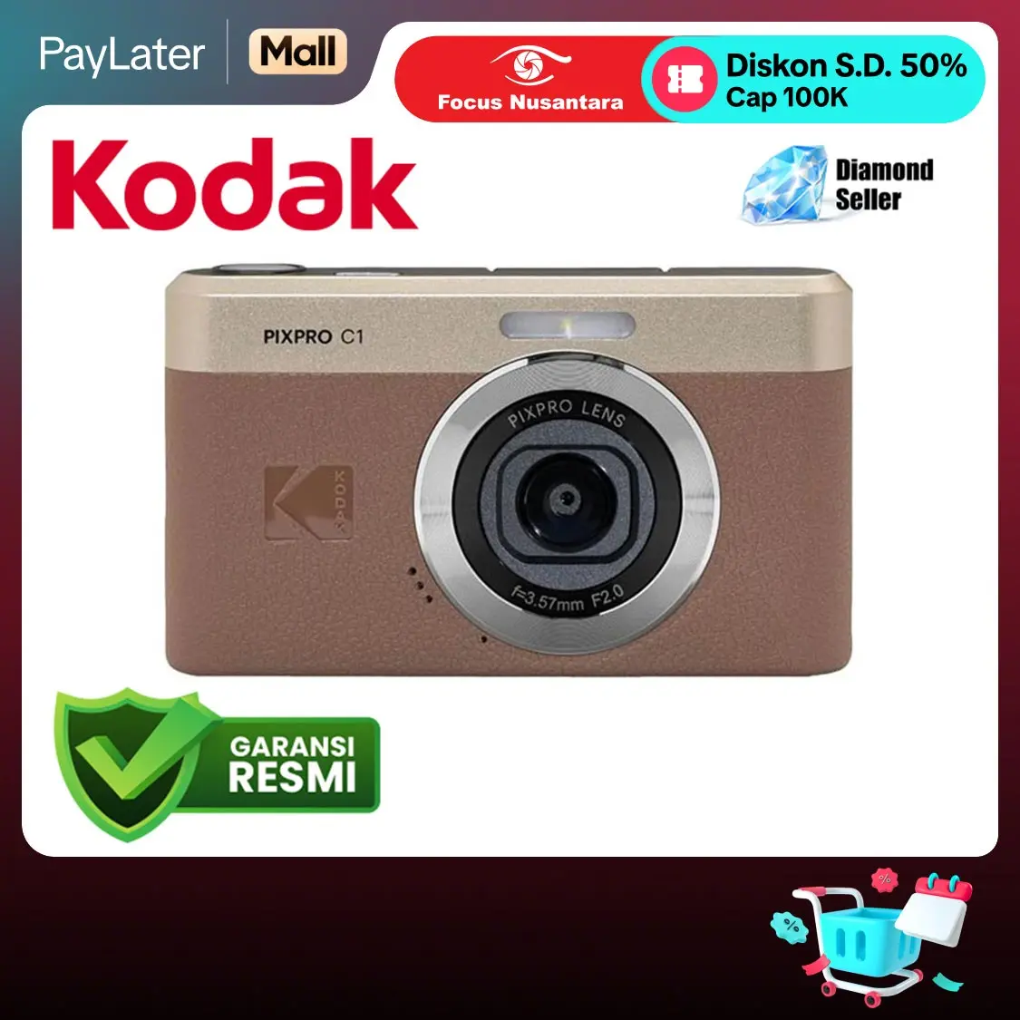 Kodak PIXPRO C1 Compact Digital Camera Kamera Poket PIXPRO C 1 GARANSI RESMI