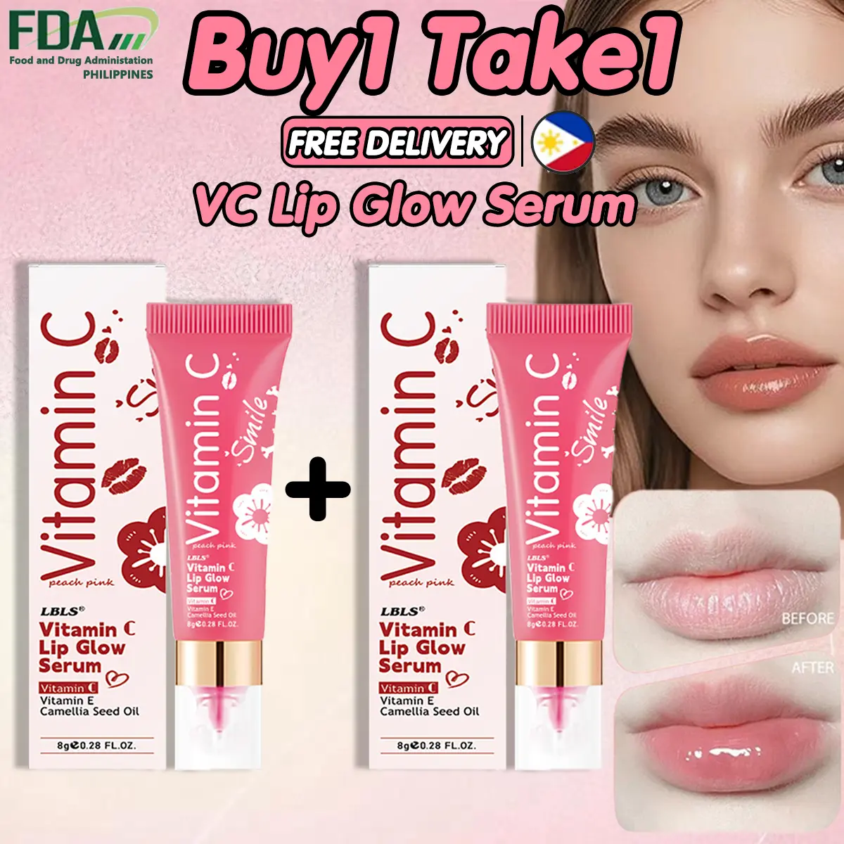 Buy 1 Take 1 Vitamin C LBLS Lip Glow Serum Lightens Lip Lines Long-Lasting  Moisturizing And Hydrating, Rich In Vitamin C freshing lip serum <>r  Moisturizer Smooth Lightening Moisture