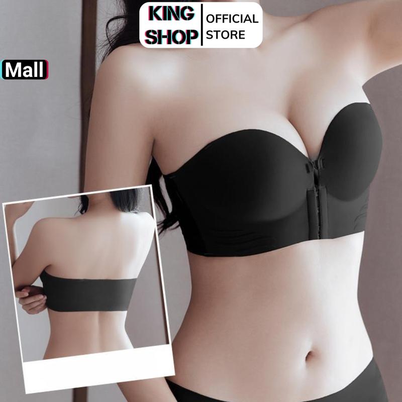 Áo lót không dây cài trước nâng đẩy tạo khe, áo quây nữ nâng V1 bản lưng to che khuyết điểm, KING SHOP Women Cup Bra áo ngự c tạo k he áo ngực độn quả tròn không gọng A806