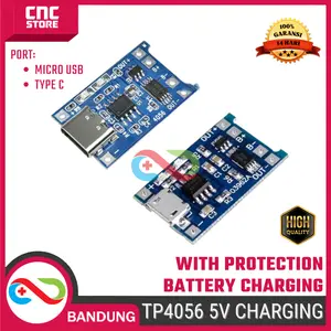 Modul Charger Baterai TP4056 1A Micro USB Type C – Lithium Battery 3.7V + Protection